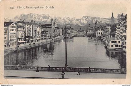 Zürich (ZH) Limmatquai und Schipfe W. Pleyer's Photo-und Karte Centrale Zürich Luzern