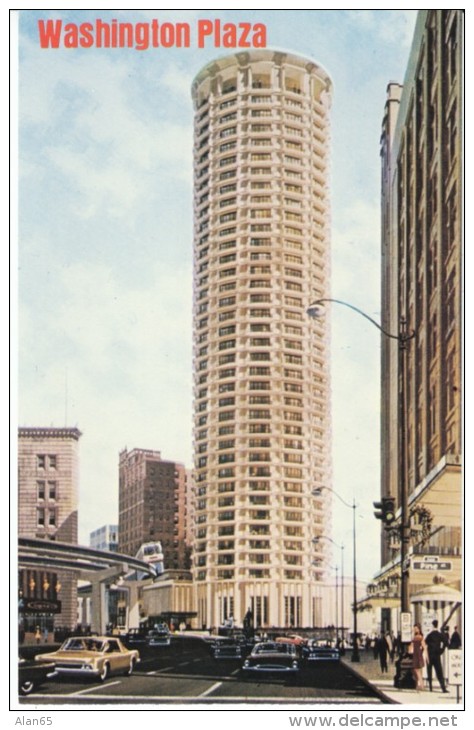 Seattle WA Washington, Washington Plaza Hotel Tower Artist Image, c1960s Vintage Postcard