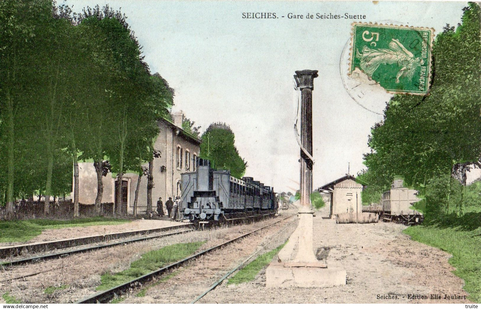 SEICHES-SUR-LE-LOIR GARE DE SEICHES SUETTE ( CARTE COLORISEE )