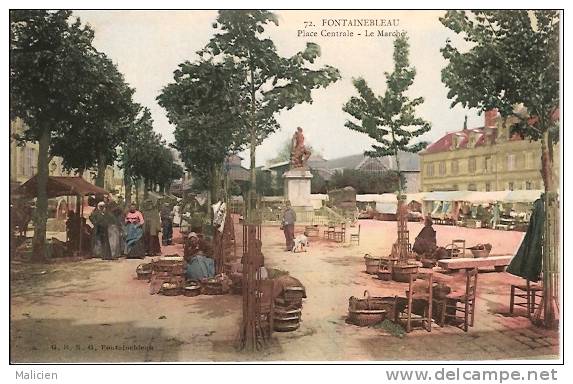 SEINE ET MARNE -ref mla no 77117- fontainebleau- place centrale - le marché- bon etat