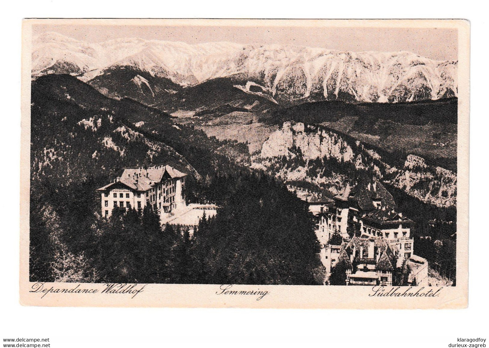 Semmering old postcard posted 1922 Semmering pmk b210220