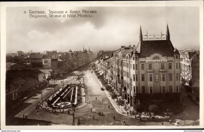 CPA Belgrad Beograd Serbien, Terasie et hotel Moskou, Terazije