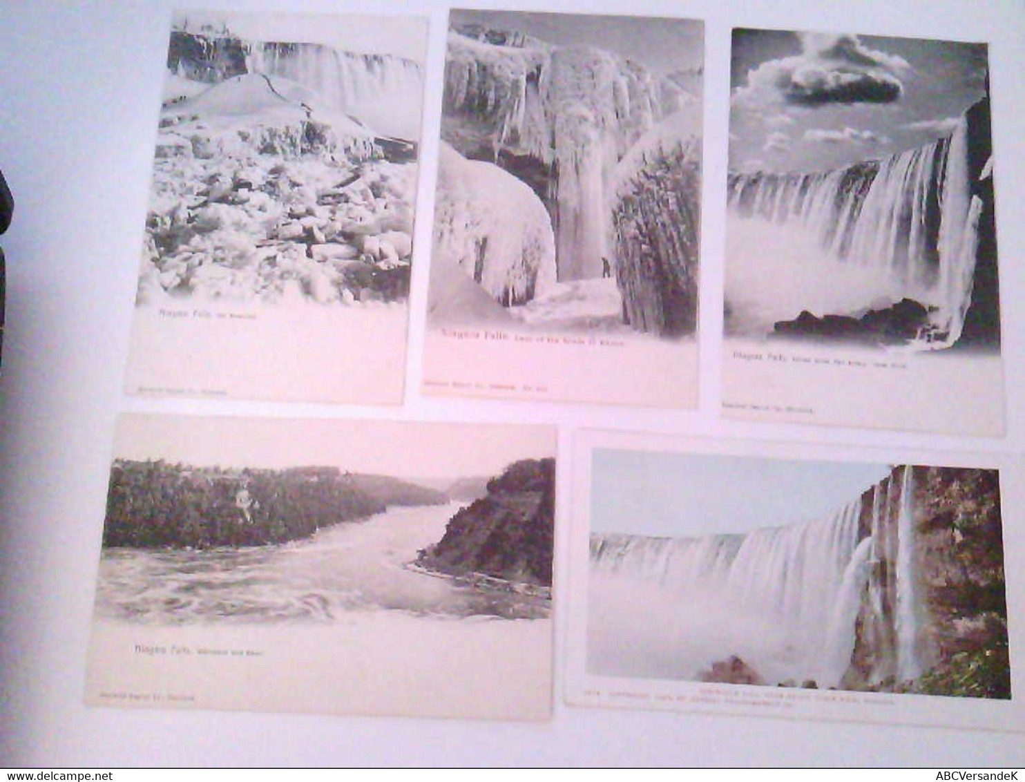 Set aus 5 AK's. Niagara Falls. Ice Mountain. Cave of the Winds in Winter, Horse Shoe Fall, Whirlpool and River