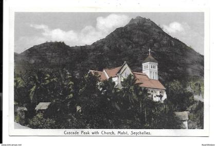 Seychelles - Cascade Peak with church, Mahé.