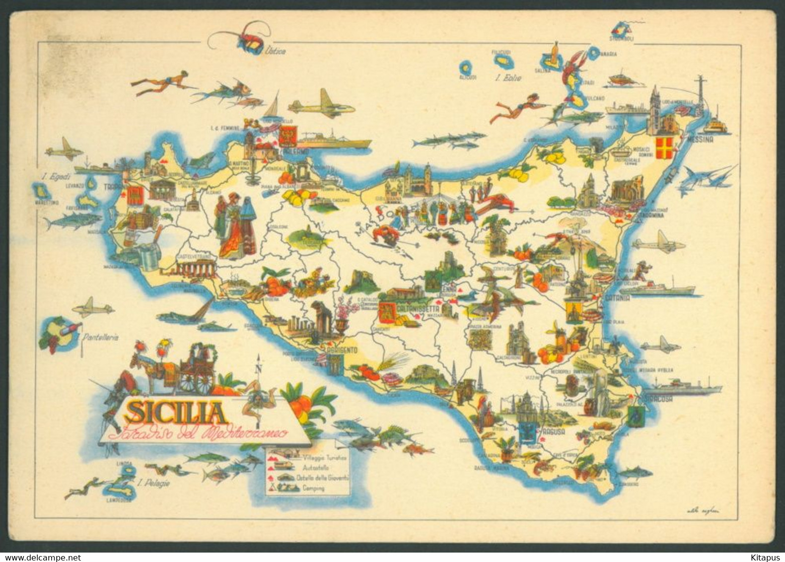 SICILIA vintage postcard Italy