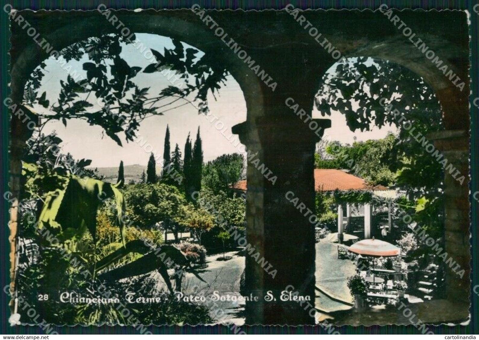 Siena Chianciano Terme Sorgente Sant'Elena PIEGHE Foto FG cartolina ZK1502