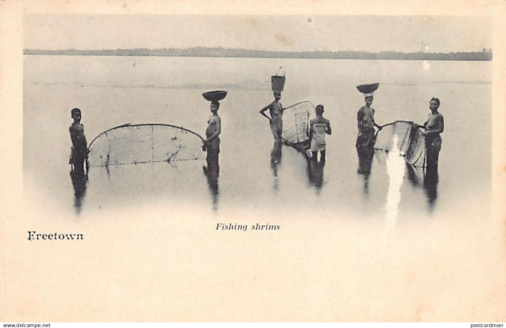 Sierra Leone - Fishing shrimps - SURFACE IS DAMAGED - Publ. unknown