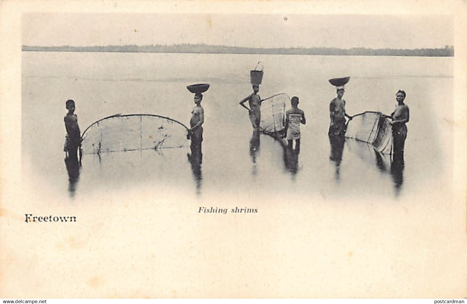 Sierra Leone - FREETOWN - Fishing shrimps (spelled shrims) - Publ. unknown