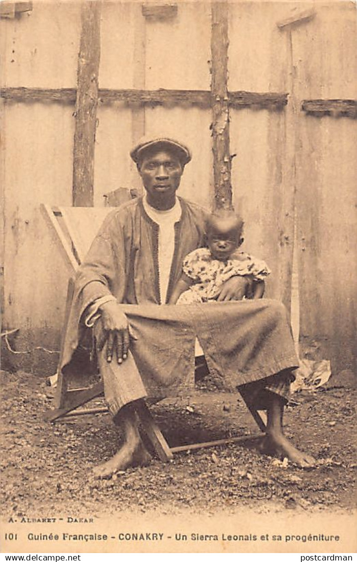 SIERRA LEONE - Native from Sierra Leone and his child in Conakry (French Guinea) - Ed. A. Albaret 101