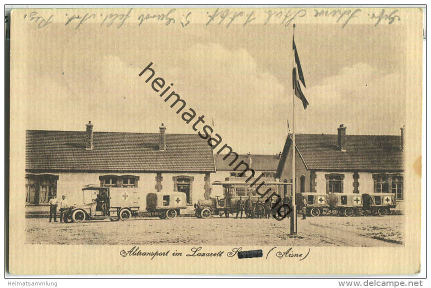 Sissonne - Abtransport im Lazarett - Feldpost