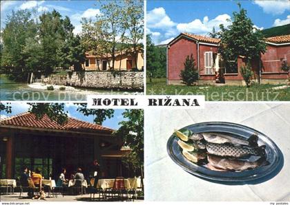 72112920 Slowenien Motel Rizana Terrasse Fischteller