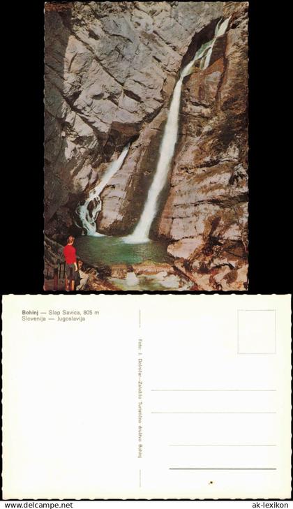 Slowenien Slovenija Bohinj Slap Savica  Jugoslavija (Wasserfall Waterfall) 1970