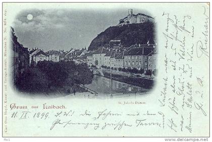 CPA: Slovénie - Gruss aus Laibach (1899)