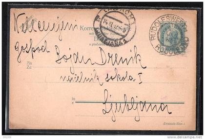 SLOVENIE SLOWENIEN RUDOLFSWERTH  pour LAIBACH  1907 HAUTE AUTRICHE AUSTRIA