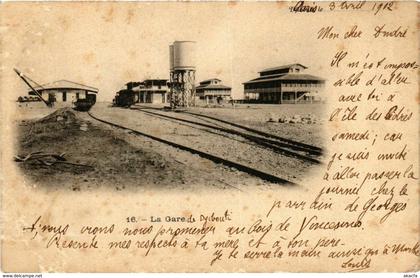 CPA AK Djibouti- La Gare SOMALIA (831388)