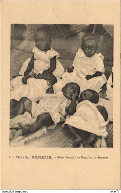 CPA AK Mission Somalie - Bebes Somalis de Famille Chretiennes SOMALIA (1084574)