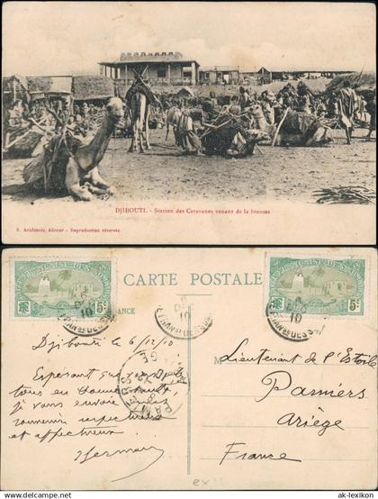 Postcard Dschibuti Djibouti Kamelmarkt 1910