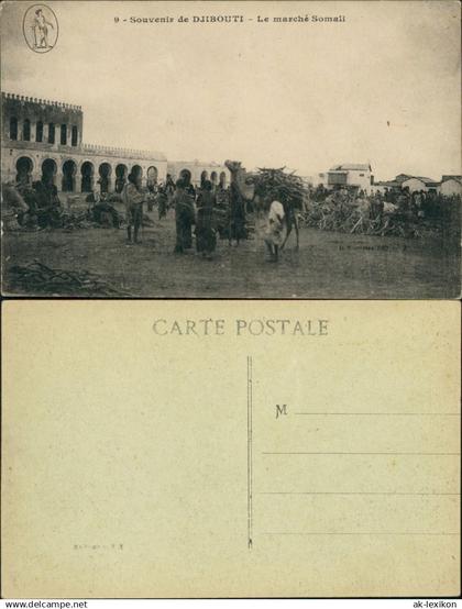 Postcard Dschibuti Djibouti Le marché Somali 1918