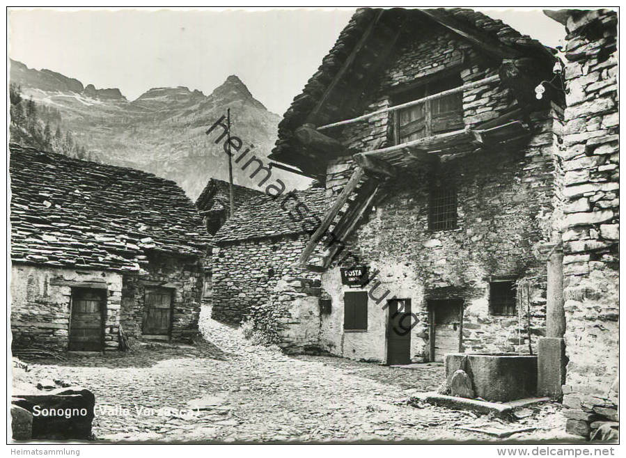 Sonogno - Valle Verzasca - Foto-Ansichtskarte Großformat