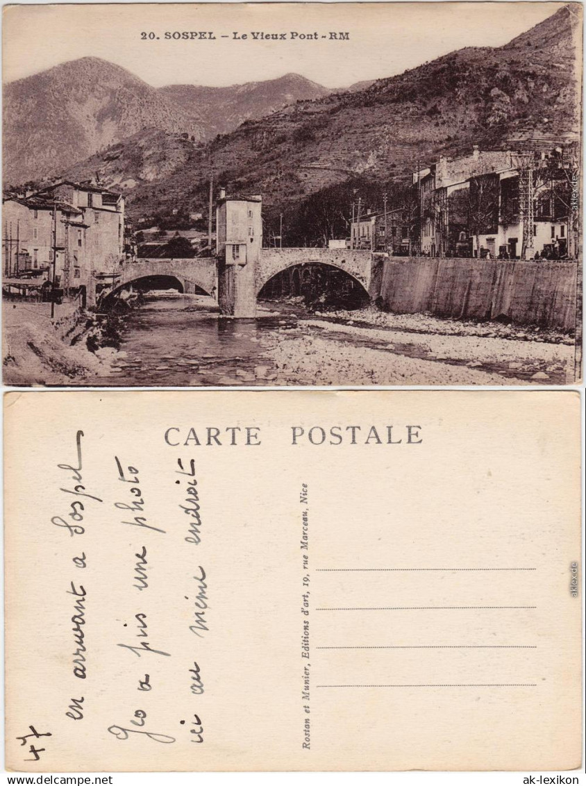 Sospel Le Vieux Pont CPA Ansichtskarte Alpes-Maritimes   1915