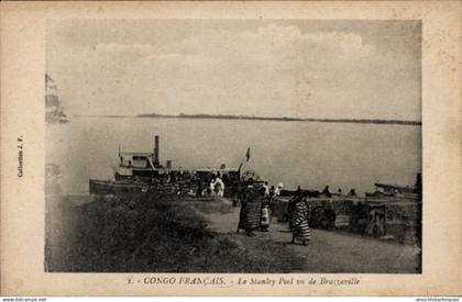 CPA Brazzaville Französisch Kongo, Stanley Pool, Dampfer