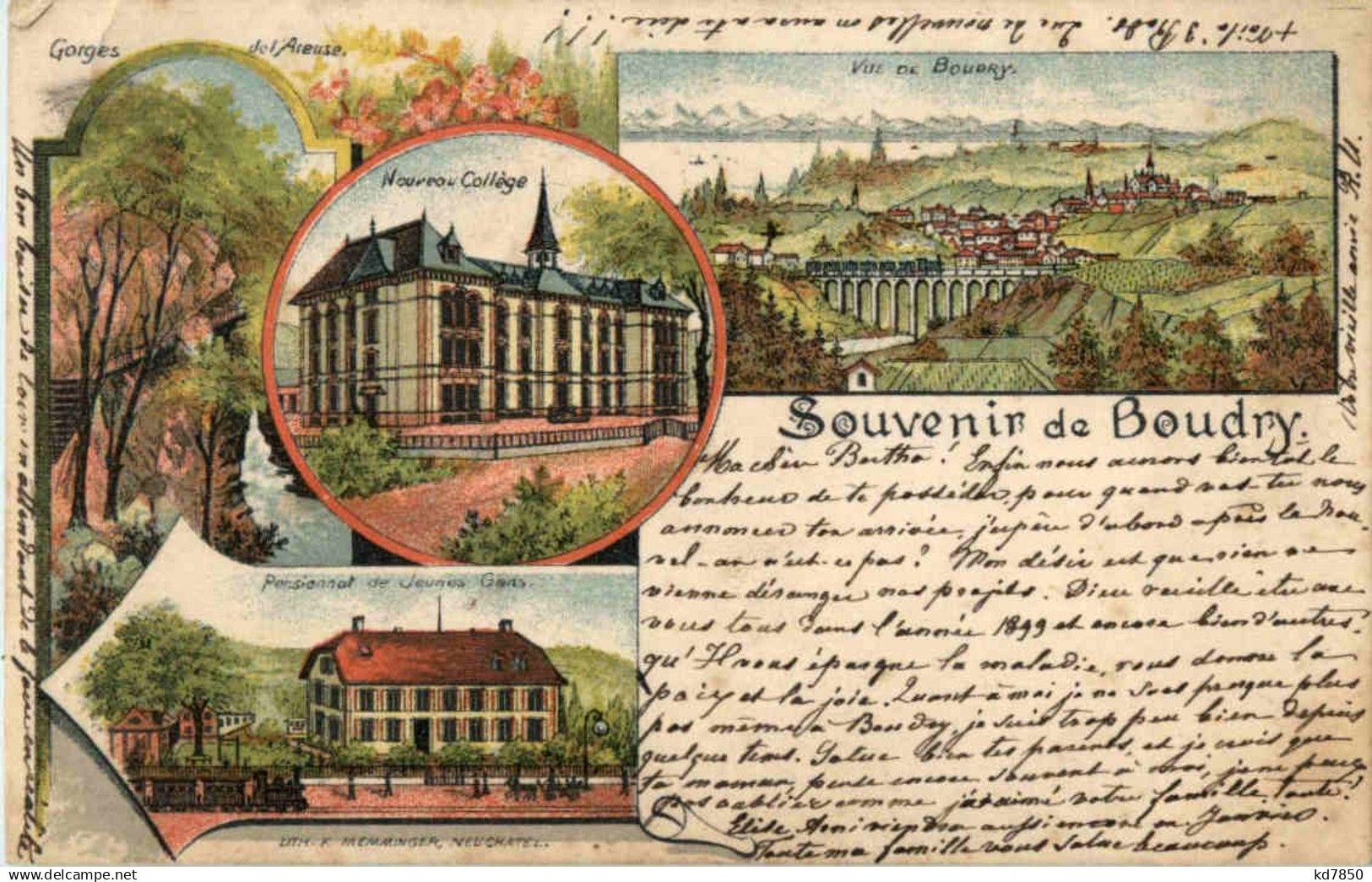 Souvenir de Boudry - Litho