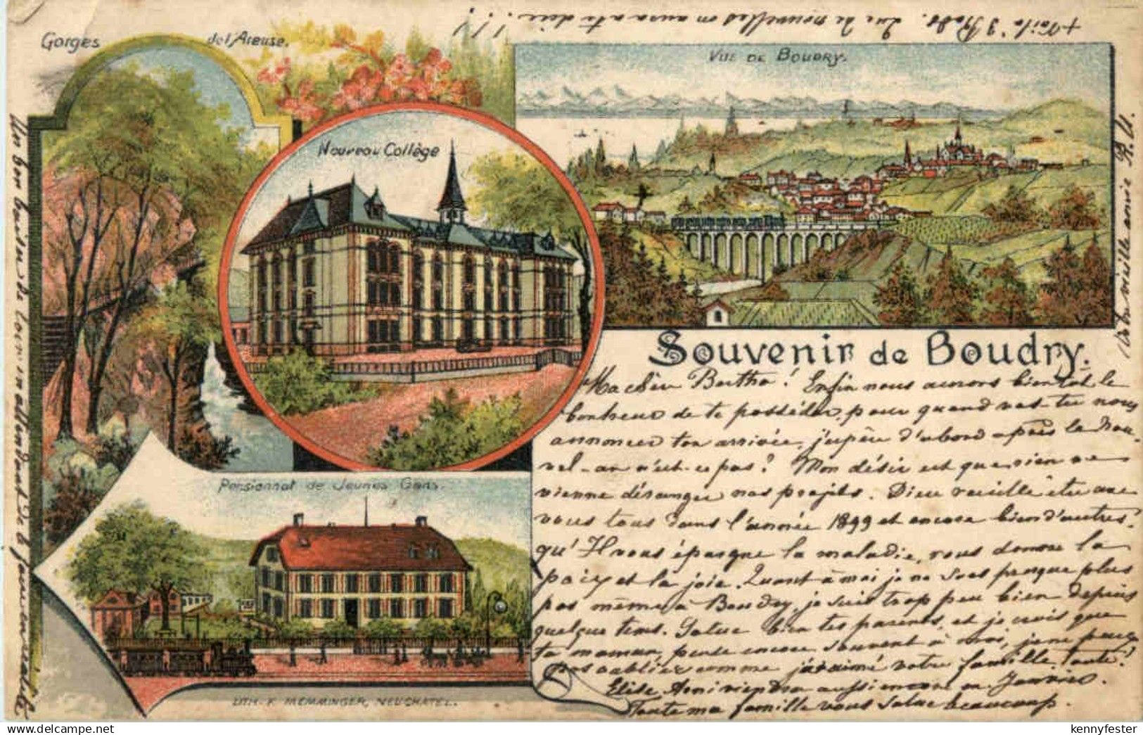 Souvenir de Boudry - Litho