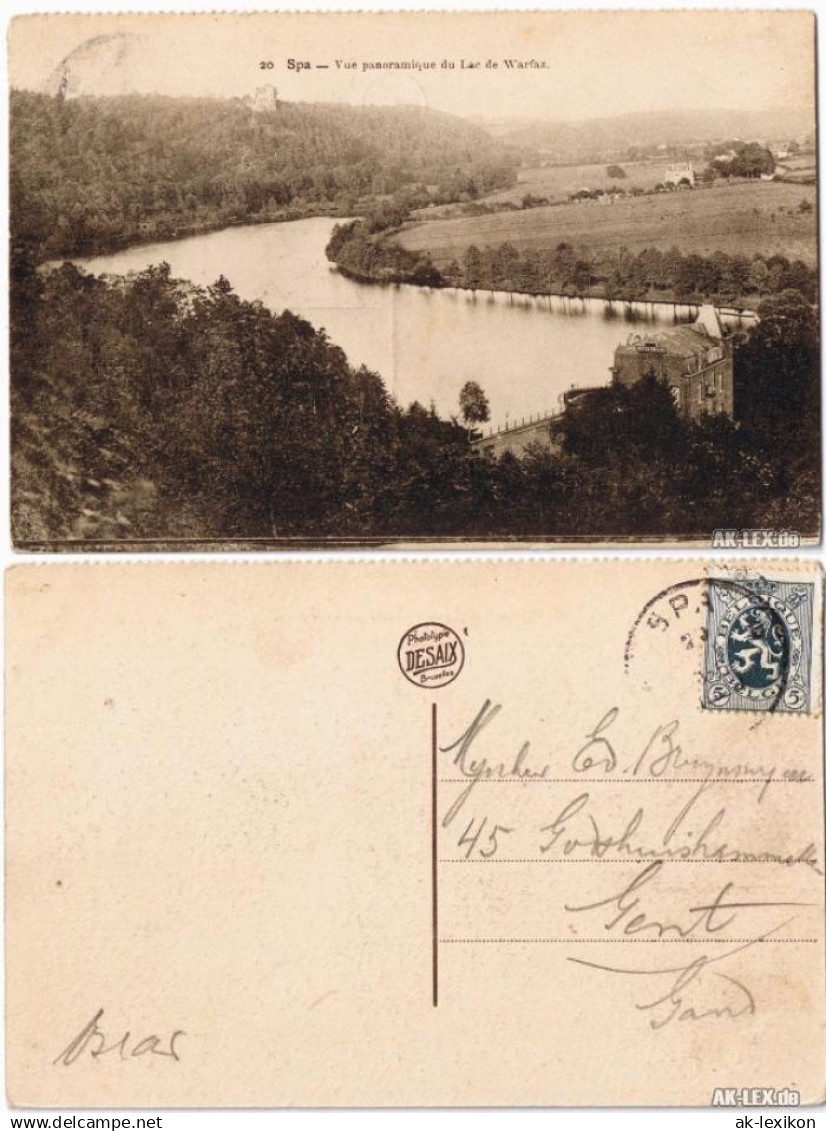 Spa (Provinz Lüttich) Spa (kêr) (Spå/Spâ) Vue Panoramique du Lac de Warfaz 1920