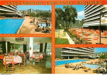 Espagne - Espana - Comunidad Valenciana - Benidorm - Apartementos Cervantes - Multivues - Piscine - architecture - CPM -