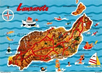 73306000 Lanzarote Kanarische Inseln Landkarte Lanzarote