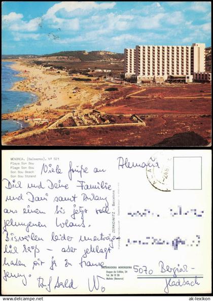 Postales Menorca (Allgemein) MENORCA (Baleares) Playa Son Bou 1975