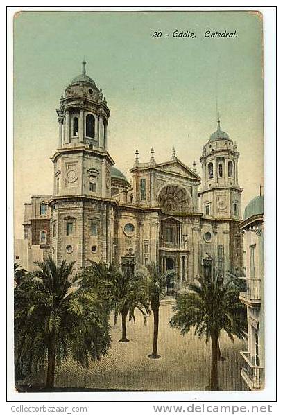 SPAIN ESPAÑA VINTAGE POSTCARD POSTAL ca1900 Cádiz - Catedral