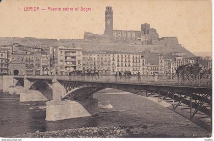 1 POSTAL DE LERIDA DEL PUENTE SOBRE EL RIO SEGRE (SOL Y BENET) (LLEIDA)