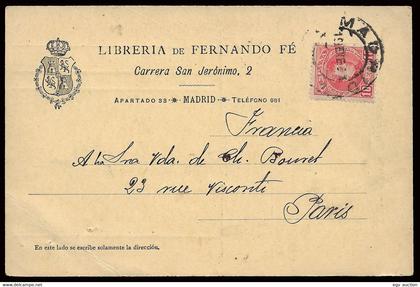 1902 - Edifi o 243 - T. Publicitaría "Librería de Fernando Fé - Madrid" a París