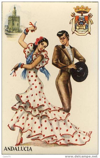 ESPAGNE - Andalucia - Folklore - Danse - Flamenco - Armoieries Blason