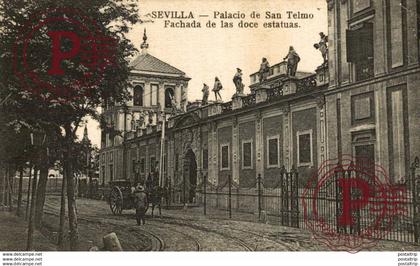 SEVILLA, PALACIO DE SAN TELMO, FACHADA DE LAS DOCE ESTATUAS