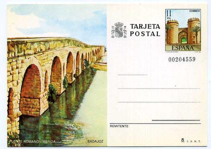 EENTIER POSTAL DE BADAJOZ. Puente Romano Merida.