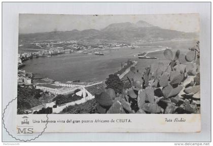 Old Real Photo Postcard Ceuta - View of the Harbour