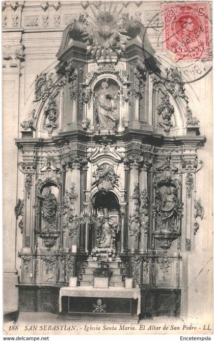 CPA carte postale Espagne San Sebastian Iglesia Santa Maria  El Altar de San Pedro 1910 VM61057