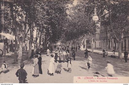 14 POSTAL DE LERIDA DE LA RAMBLA FERNANDO (L. ROISIN) (LLEIDA)