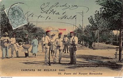 Campana de Melilla 1909 - Paseo del Parque Hernandez - Ed. Boumendil 55