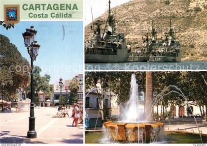 72941751 Cartagena Murcia Stadtplatz Schiffe Brunnen Cartagena Murcia