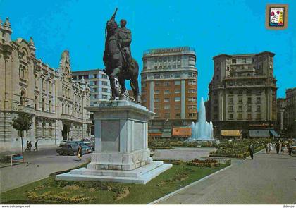 Espagne - Espana - Cantabria - Santander - Plaza del Generalisimo y Ayuntamiento - Place du Generalisimo et Hôtel de Vil