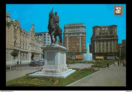 Espagne - Espana - Cantabria - Santander - Plaza del Generalisimo y Ayuntamiento - Place du Generalisimo et Hôtel de Vil