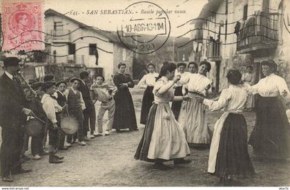 PC SPAIN BASQUE VASCO SAN SEBASTIAN BAIELE POPULAR VASCO FOLKLORE (A49310)