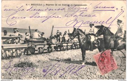 CPA Carte Postale Espagne  Melilla Regreso de un Convoy al Campamento 1912VM79589ok