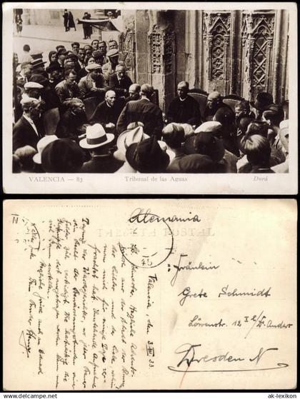 Postales Valencia València Tribunal de las Aguas 1933