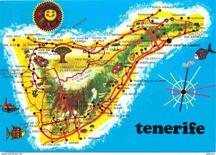 Espagne - Espana - Islas Canarias - Tenerife - Carte Géographique - CPM - Voir Scans Recto-Verso