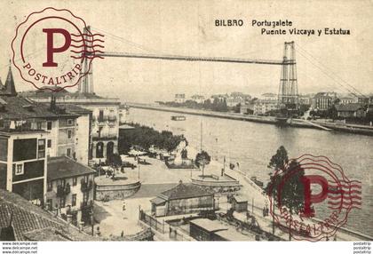 BILBAO PORTUGALETE PUENTE VIZCAYA Y ESTATUA