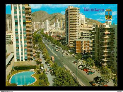 Espagne - Espana - Comunidad Valenciana - Benidorm - Avenida Del Mediterraneo - immeubles - architecture - Automobiles -